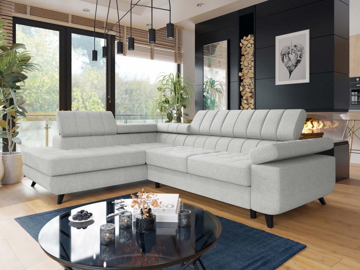 ECKSOFA Nord Premium, Seite: Links - Anthrazit/Silberfarben, Holz/Textil (264/203cm) - MIRJAN24