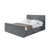 POLSTERBETT mit Bettkasten, Fußteil und Lattenrost, Boxbett mit Matratze H3/H4 - ALOVA-Z-V1 120x200 Dunkelgrau - Dunkelgrau, Holzwerkstoff/Textil (120/200cm) - ALTDECOR