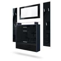 GARDEROBE Malea Fronten in Schwarz Hochglanz - Schwarz Hochglanz, Holzwerkstoff (180/180/23cm) - Vladon