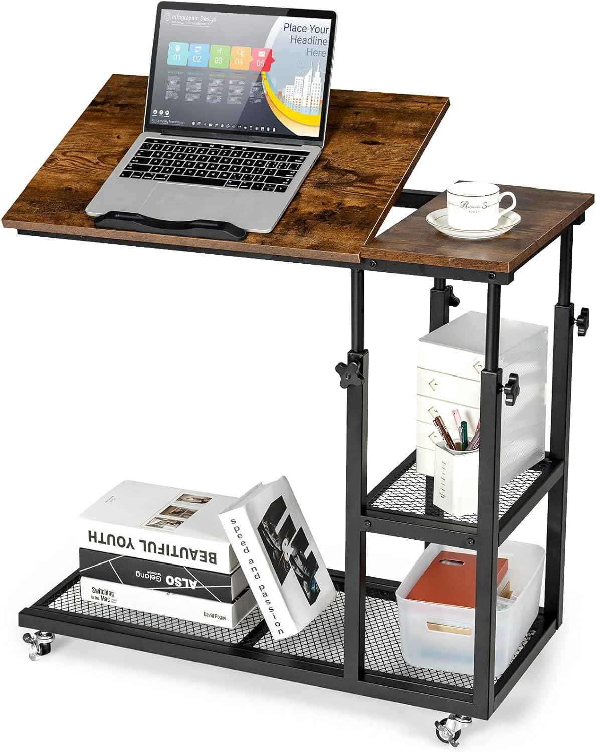 LAPTOPTISCH 95cm Braun - Braun, Holz (40/80/95cm) - COSTWAY