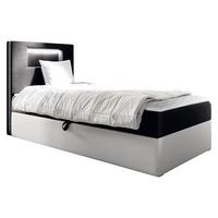 BOXBETT Gold Junior 1, Seite zum Öffnen des Bettkastens: Links - H3 - Schwarz/Weiß, Holz (80/200cm) - MIRJAN24