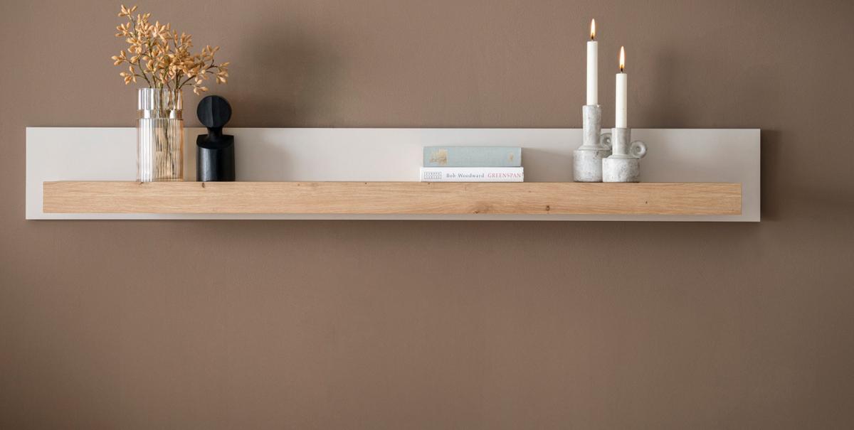 WANDBOARD Kaschmir, Artian Eiche, Wandregal 159 cm - Kaschmir/Eiche Artisan, Holzwerkstoff/Metall (159/20/18cm) - Furn.Design