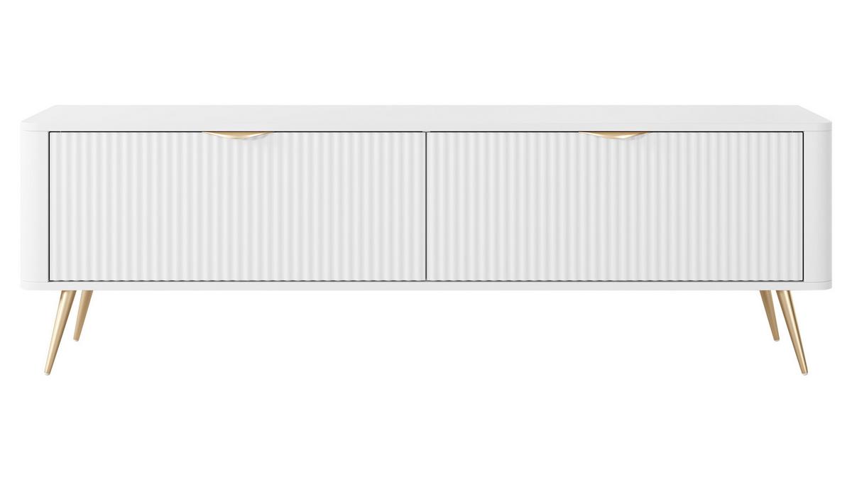 TV-ELEMENT Lante 2D - Goldfarben/Weiß, Holzwerkstoff/Metall (164/52/38cm) - MIRJAN24