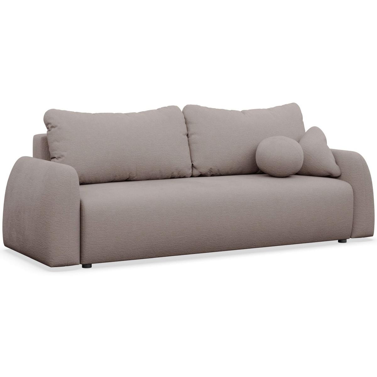 3-SITZER SOFA Nubelle Dunkelbeige Chenille-Bezug, wasserabweisend - Greige/Schwarz, Kunststoff/Textil (244/85/93cm) - Selsey