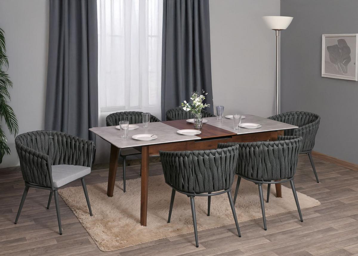 ESSZIMMERSTUHL Dunkelgrau, Hellgrau 6er-Set - Dunkelgrau/Hellgrau, Textil (61/82/57cm) - MCW