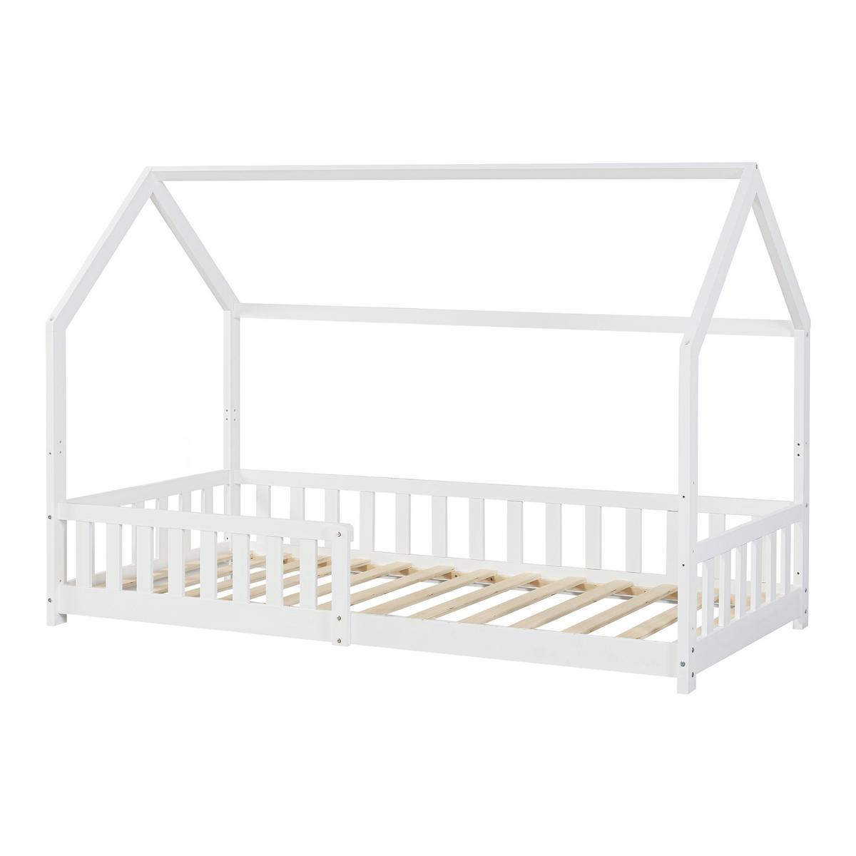 HAUSBETT Ydre - Weiß, Holz (90/200cm) - [en.casa]