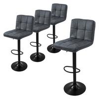 BARHOCKER 4er Set Anthrazit aus Kunstleder höhenverstellbar/drehbar - Anthrazit/Schwarz, Metall (45/112/50cm) - ML-DESIGN