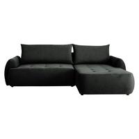 ECKSCHLAFSOFA Bueno II, Seite: Rechts - Dunkelgrau/Schwarz, Holz/Textil (185/280cm) - MIRJAN24