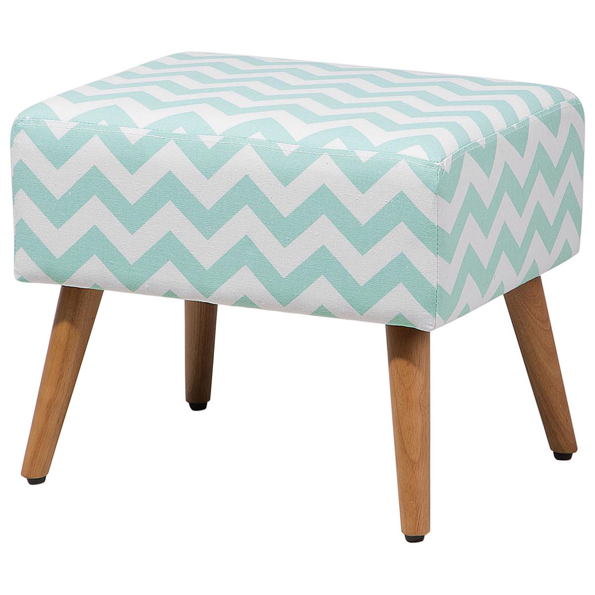 HOCKER Manteo 39/50/42 cm - Grün, Naturmaterialien/Textil (50/42/39cm) - Beliani
