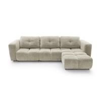 ECKSOFA ARTE 03 Creme Chenille mit Schlaffunktion - Creme, Holz (336/177cm) - MASSENO
