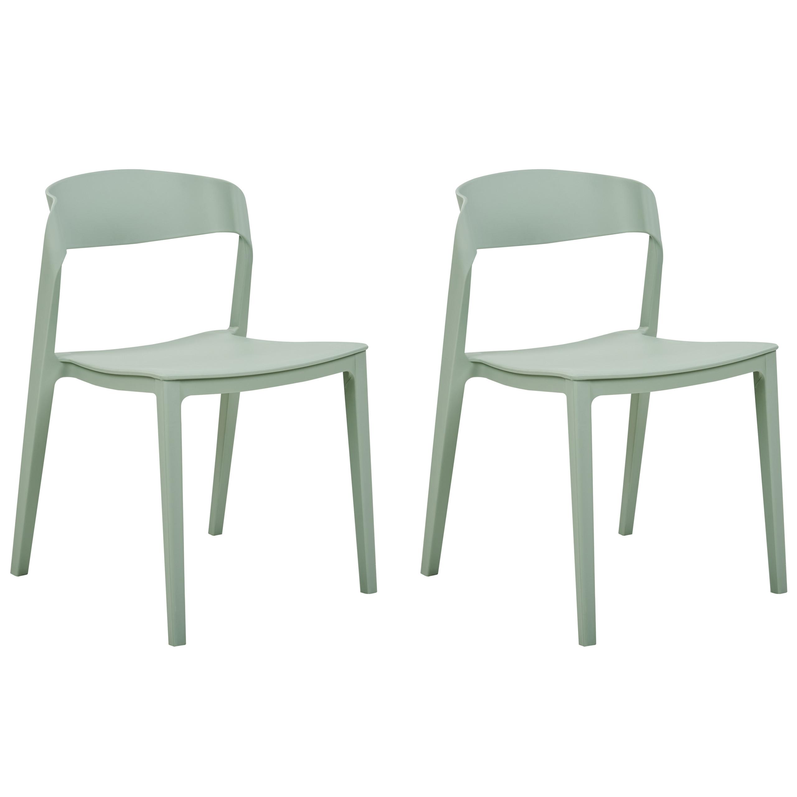ESSZIMMERSTUHL 2er-Set Kunststoff Grün Somers - Grün, Kunststoff (48/77/51cm) - Beliani