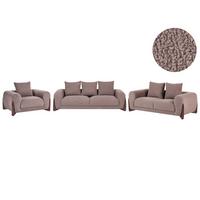 SOFA-SET 6-Sitzer Bouclé Braun Vinliden - Braun, Textil (217/82/87cm) - Beliani
