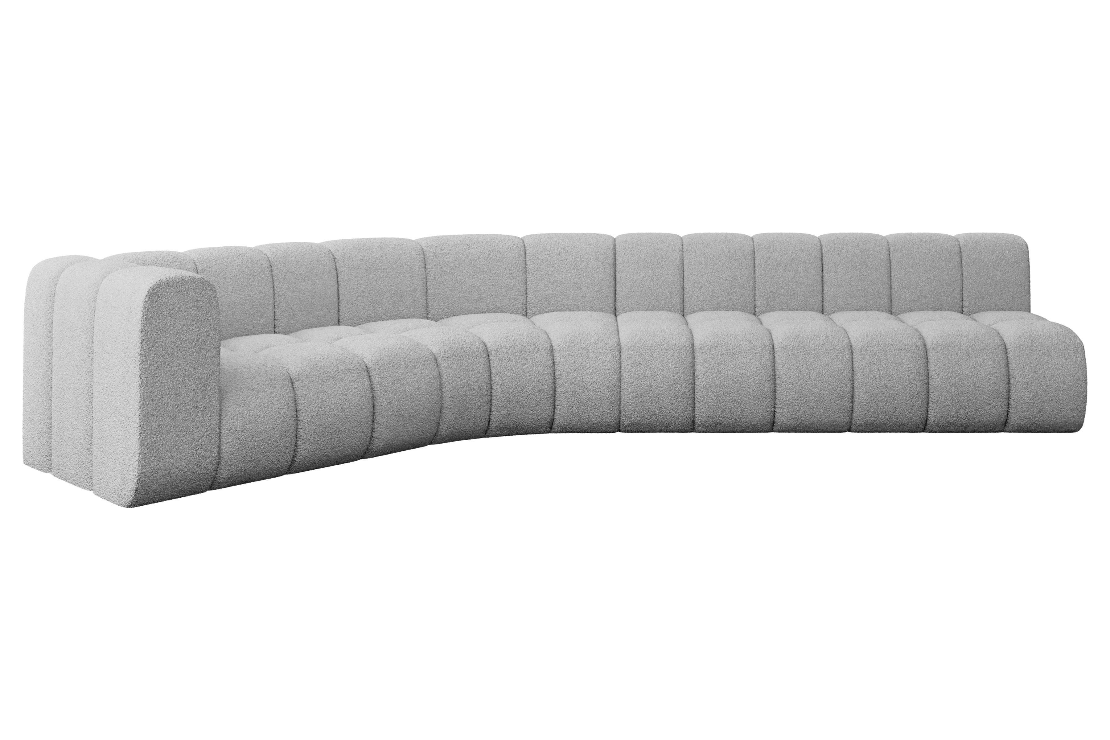 ECKSOFA modulares Sofa Karex-L2 - 399x194x70 cm Hellgrau - Hellgrau, Holzwerkstoff/Textil (399/194cm) - ALTDECOR