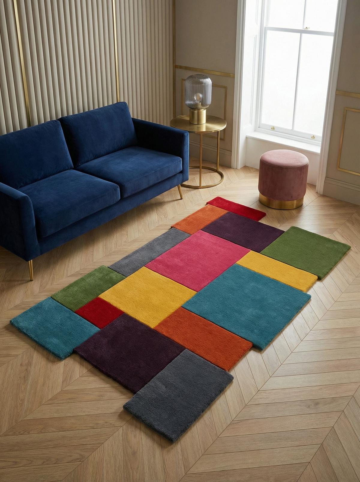 WOLLTEPPICH HALLEIN, geometrisch, Bunt, 150 x 240 cm - Multicolor, Textil (240/150cm) - KADIMA DESIGN