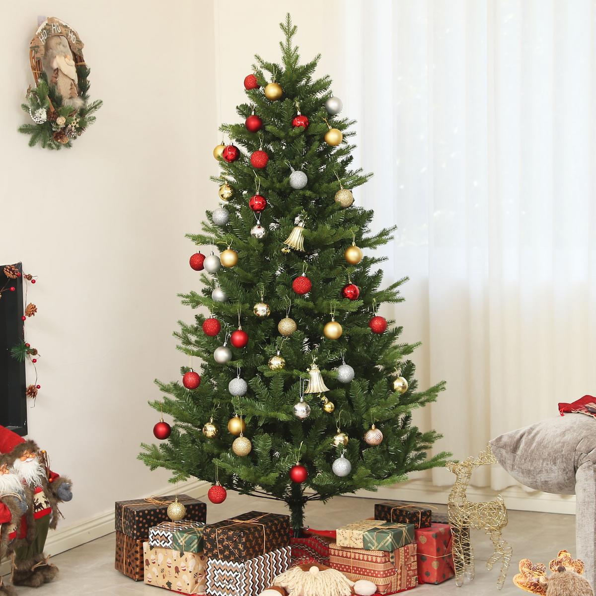 KÜNSTLICHER Weihnachtsbaum, 180 cm Christbaum mit Schnellaufbau Klappsystem - Grün, Kunststoff (180cm) - HOMCOM