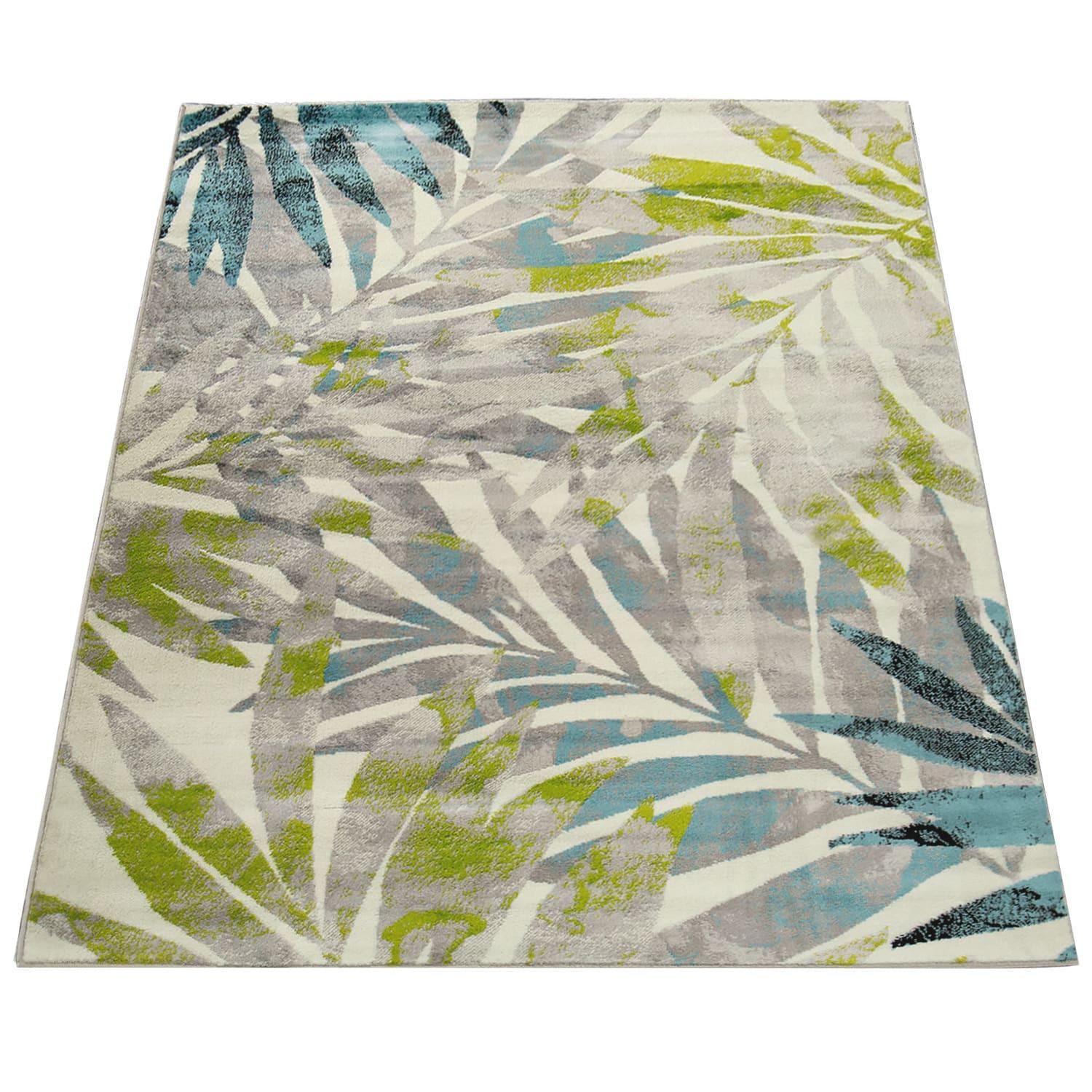 KURZFLORTEPPICH, mit Blätter-Motiv, Mehrfarbig, 120 x 170 cm - Multicolor, Textil (170/120cm) - KADIMA DESIGN