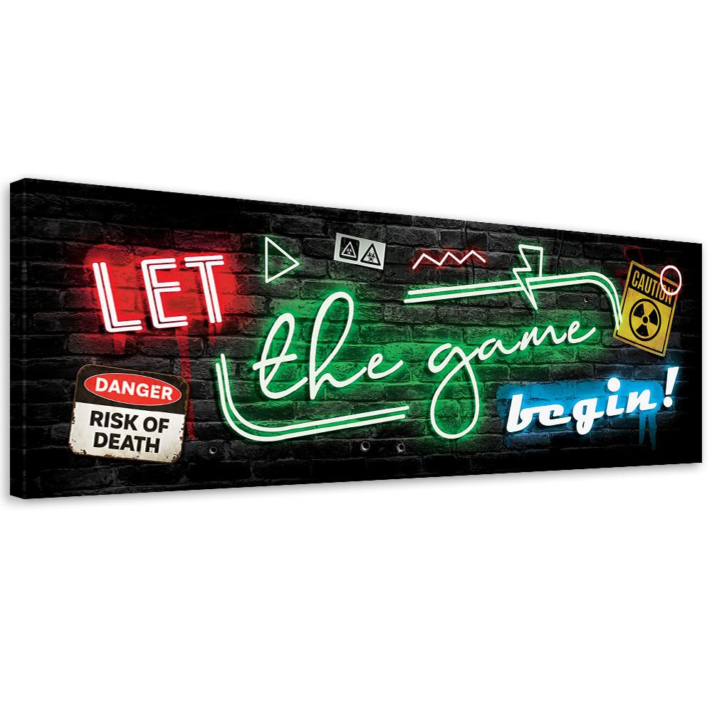 WANDBILD neon für spieler - Multicolor, Textil (90/30cm) - Feeby