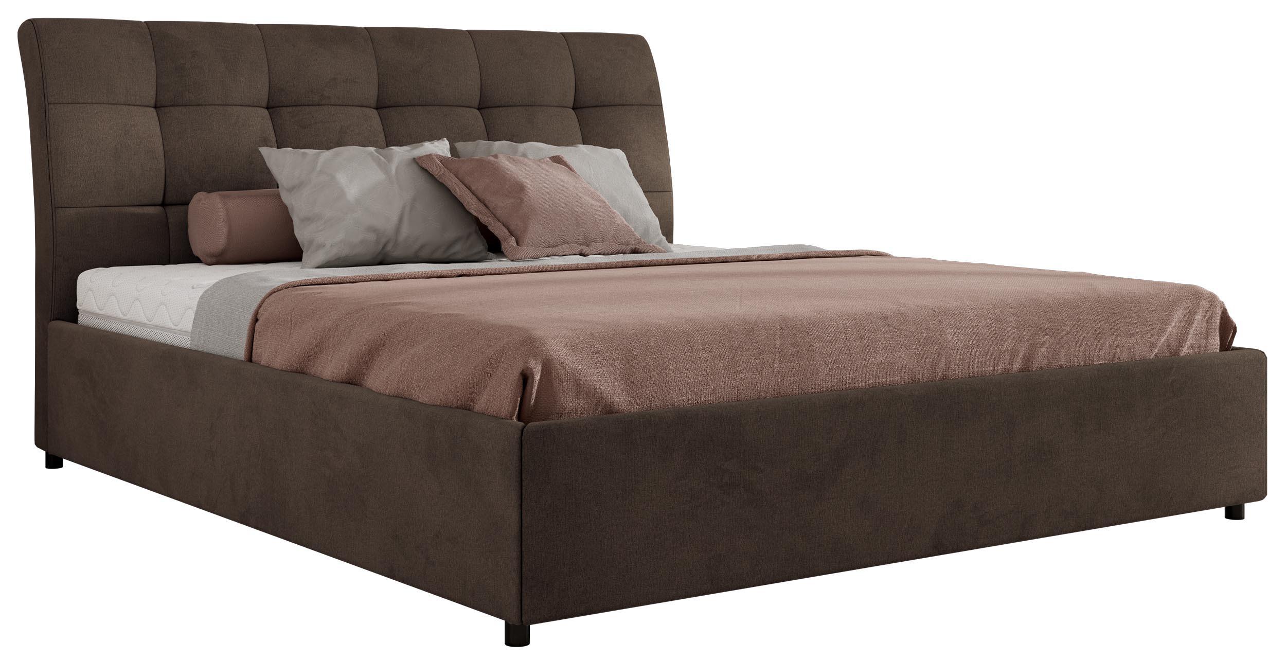 POLSTERBETT GALA CLASSIC 180/200 - Braun Velvet - ohne Matratze - Braun, Textil (180/200cm) - MKS