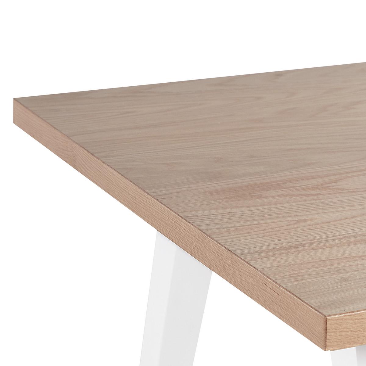 ESSZIMMERTISCH 150/90/75 cm Hellbraun, Weiß Rechteckig Lenister - Hellbraun, Holzwerkstoff (150/90/75cm) - Beliani