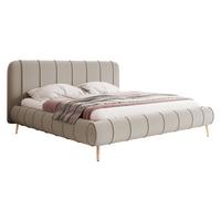 POLSTERBETT Slim XI mit Füße - Kaschmir/Goldfarben, Holz/Holzwerkstoff (140/200cm) - MIRJAN24
