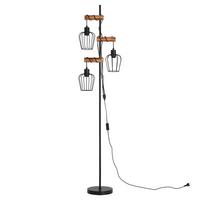 STEHLAMPE Telven 16/14/162 cm - Schwarz/Braun, Holz/Metall (16/14/162cm) - ZMH