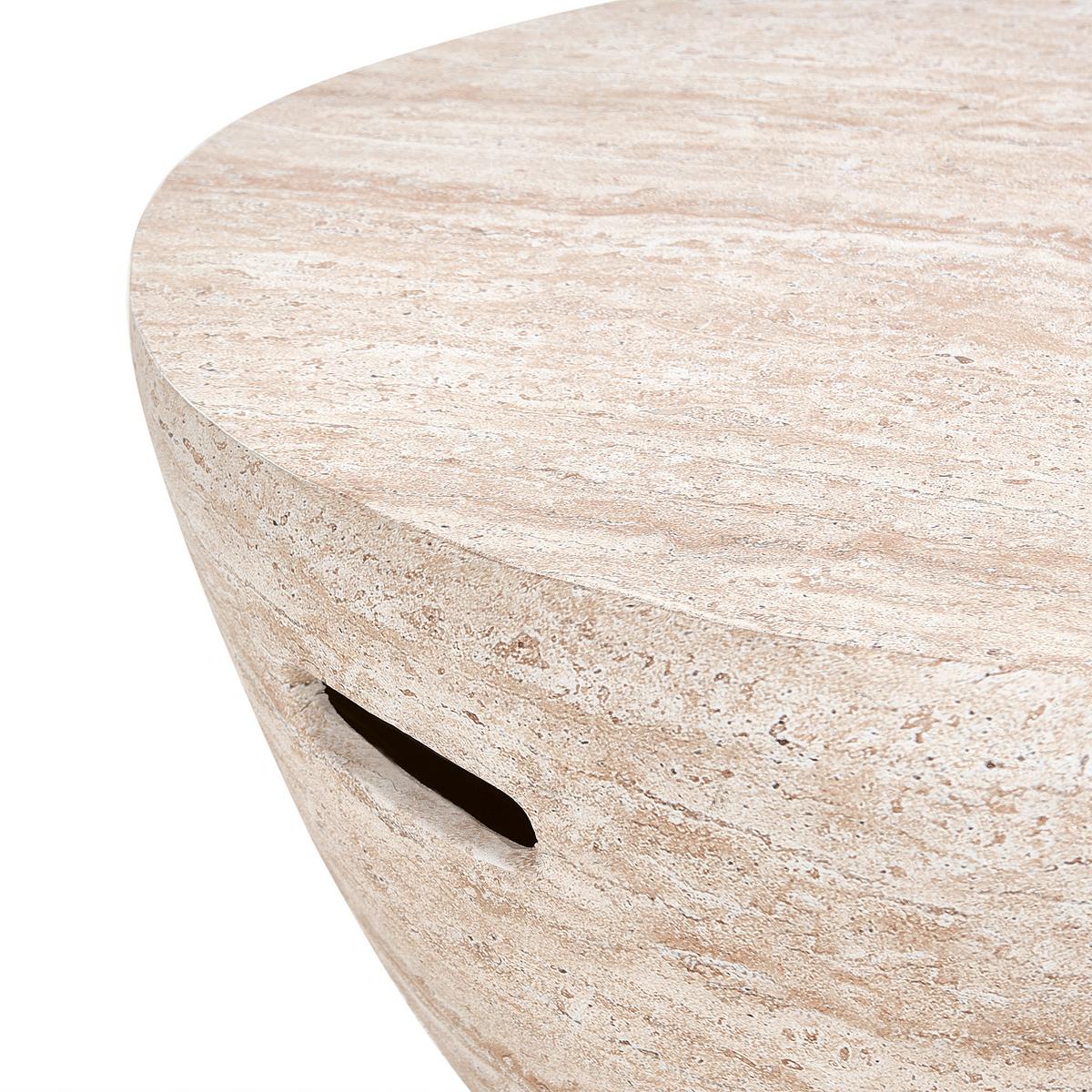 COUCHTISCH 68/68 cm Travertinoptik Vicarello - Beige, Naturmaterialien (68/68/36cm) - Beliani