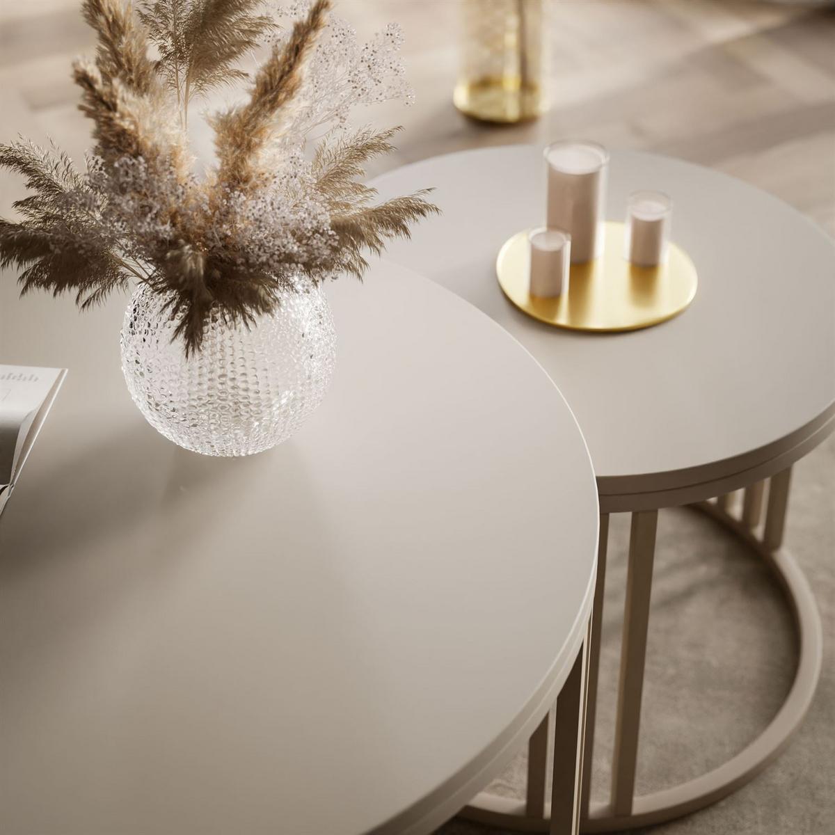COUCHTISCH LORI 2in1 KASCHMIR MAT - Kaschmir, Holzwerkstoff (70/70/49cm) - Lookway