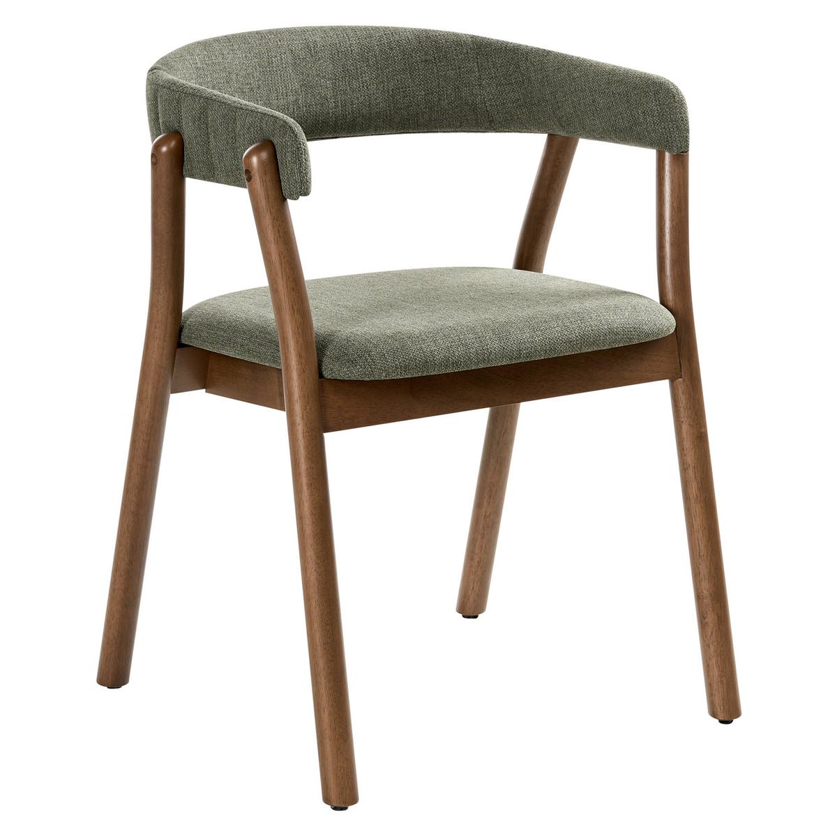 ESSZIMMERSTUHL 2er Set Stoff Dunkelbraun/Grün Mylo - Dunkelbraun/Grün, Holz/Textil (58/77/56cm) - Beliani