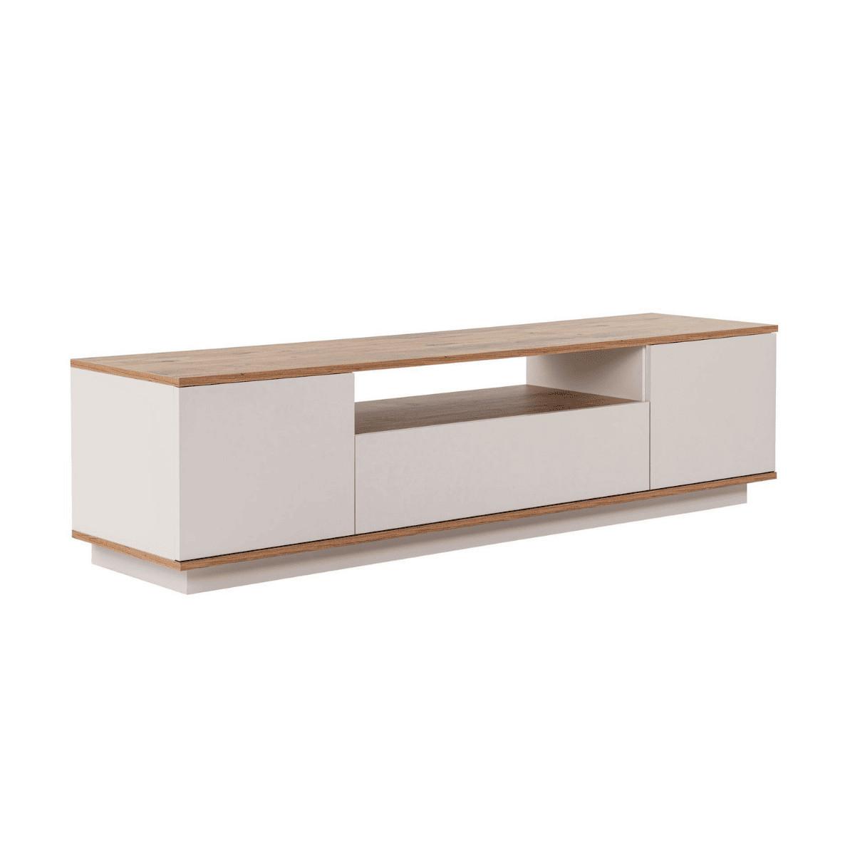 TV furniture with 3 folding doors and 1 niche, L180 cm - Kaschmir, Holzwerkstoff (44.5/44.6/12cm) - Calicosy