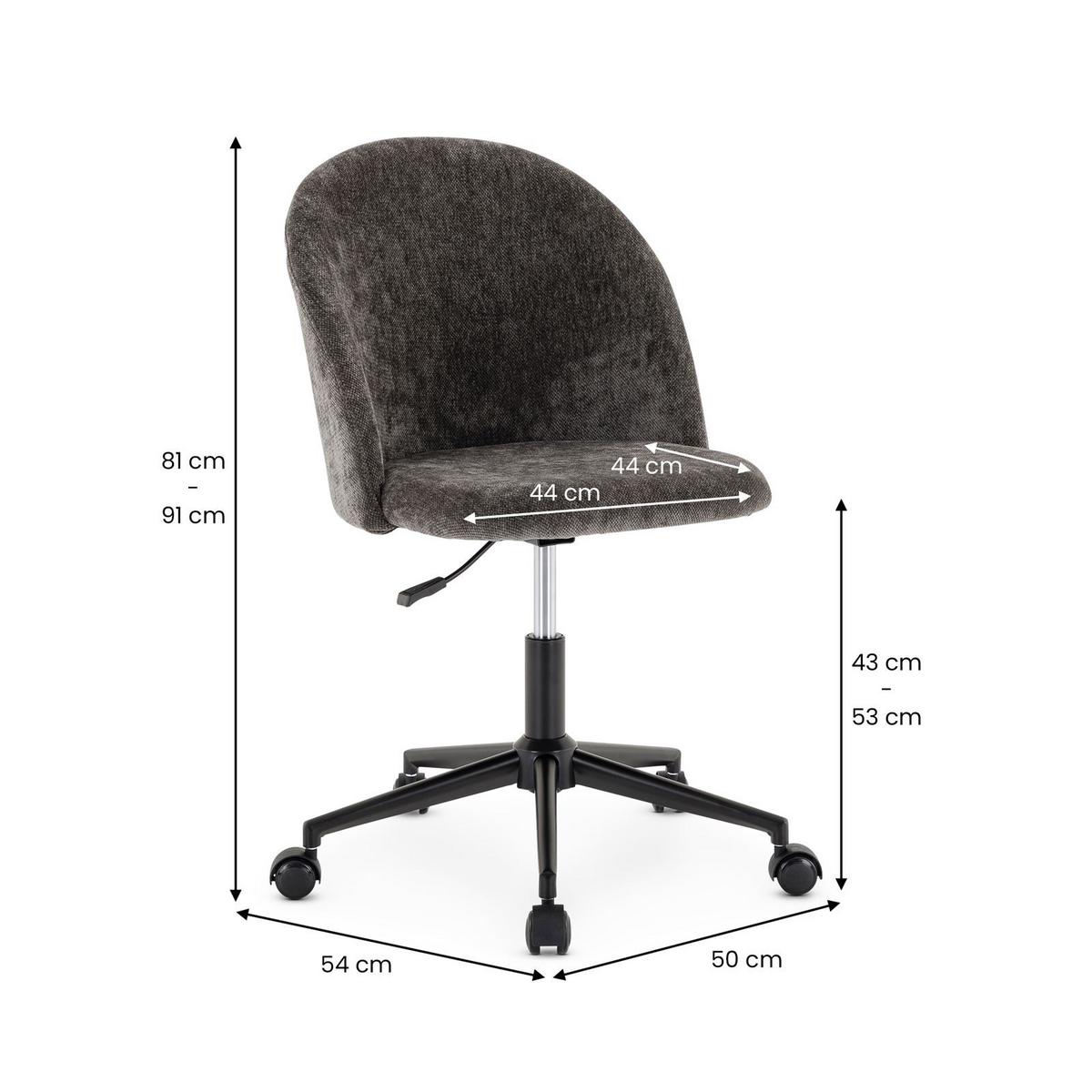 BÜRODREHSTUHL YENGA anthrazit - Anthrazit, Textil (50/81/54cm) - IDIMEX
