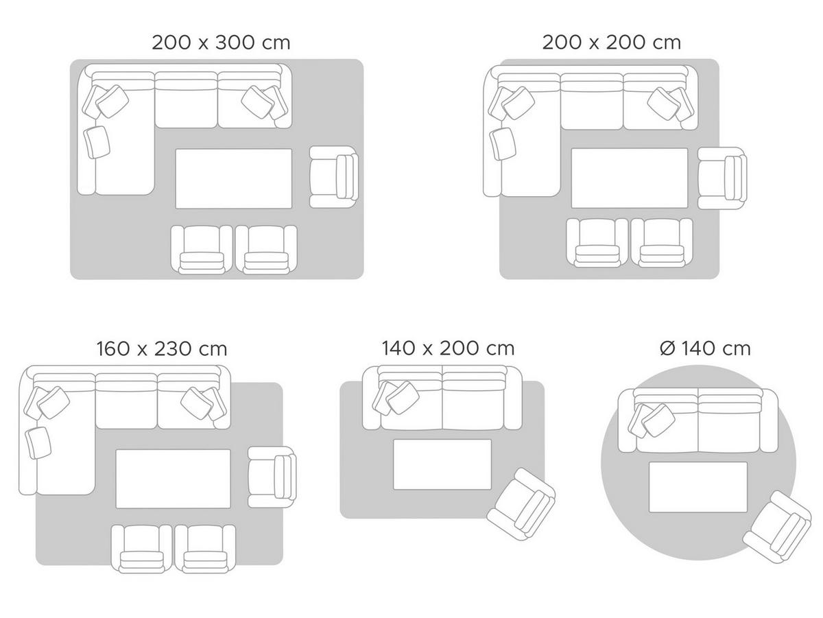 TEPPICH geflochten Hisarli 200/140 cm - Braun, Textil (140/200cm) - Beliani