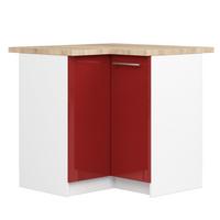 UNTERSCHRANK Weiß, Rot Glanz 85/90/46 - Rot/Weiß, Holzwerkstoff (90/85/46cm) - RAUMHIRSCH FURNITURE