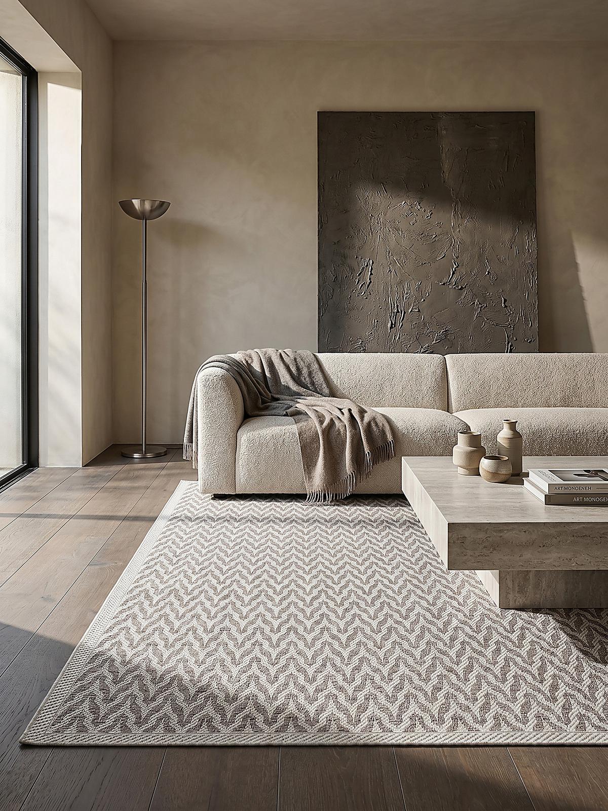 FLACHWEBTEPPICH Geometrisch ESERA Polypropylen Beige 120 x 160 cm - Beige, Textil (120/160cm) - KADIMA DESIGN