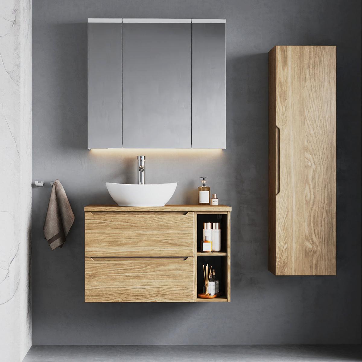 WASCHTISCHUNTERSCHRANK 80.6cm Viggo Holz - Braun, Holzwerkstoff (80.6/52.2/46.5cm) - Petits-meubles