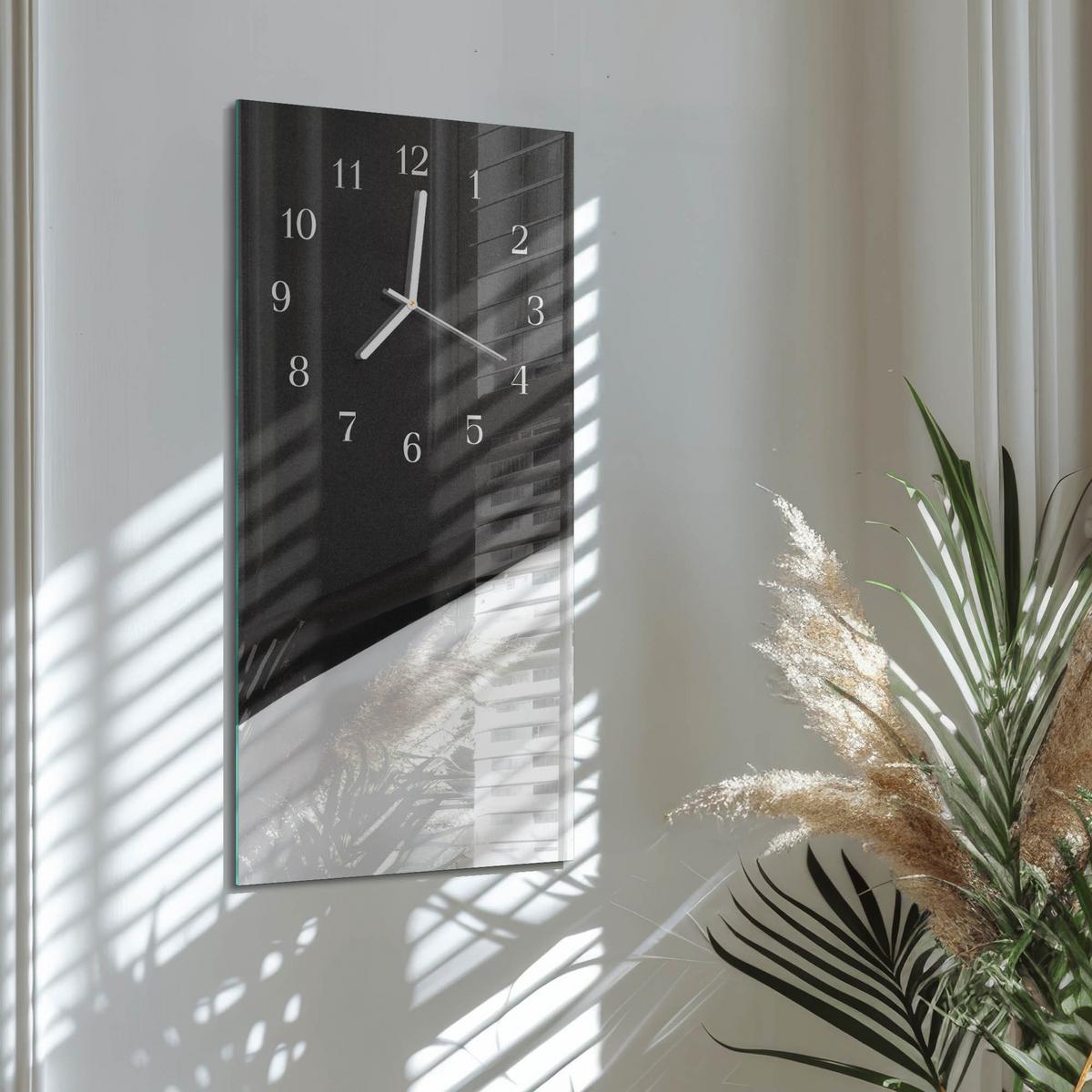 WANDUHR aus Glas 30x60 cm - Kontrast - Multicolor, Glas (30/60/0.4cm) - TULUP