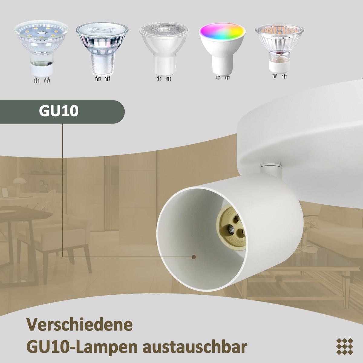 DECKENSTRAHLER Bayreuth 2-flammig 15/15/14.4 cm - Weiß, Metall (15/15/14.4cm) - Nettlife