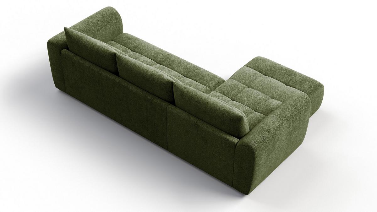 ECKSOFA SORENO 4-Sitzer, dunkelgrün - Dunkelgrün/Schwarz, Holz/Textil (293/171cm) - Wozimo
