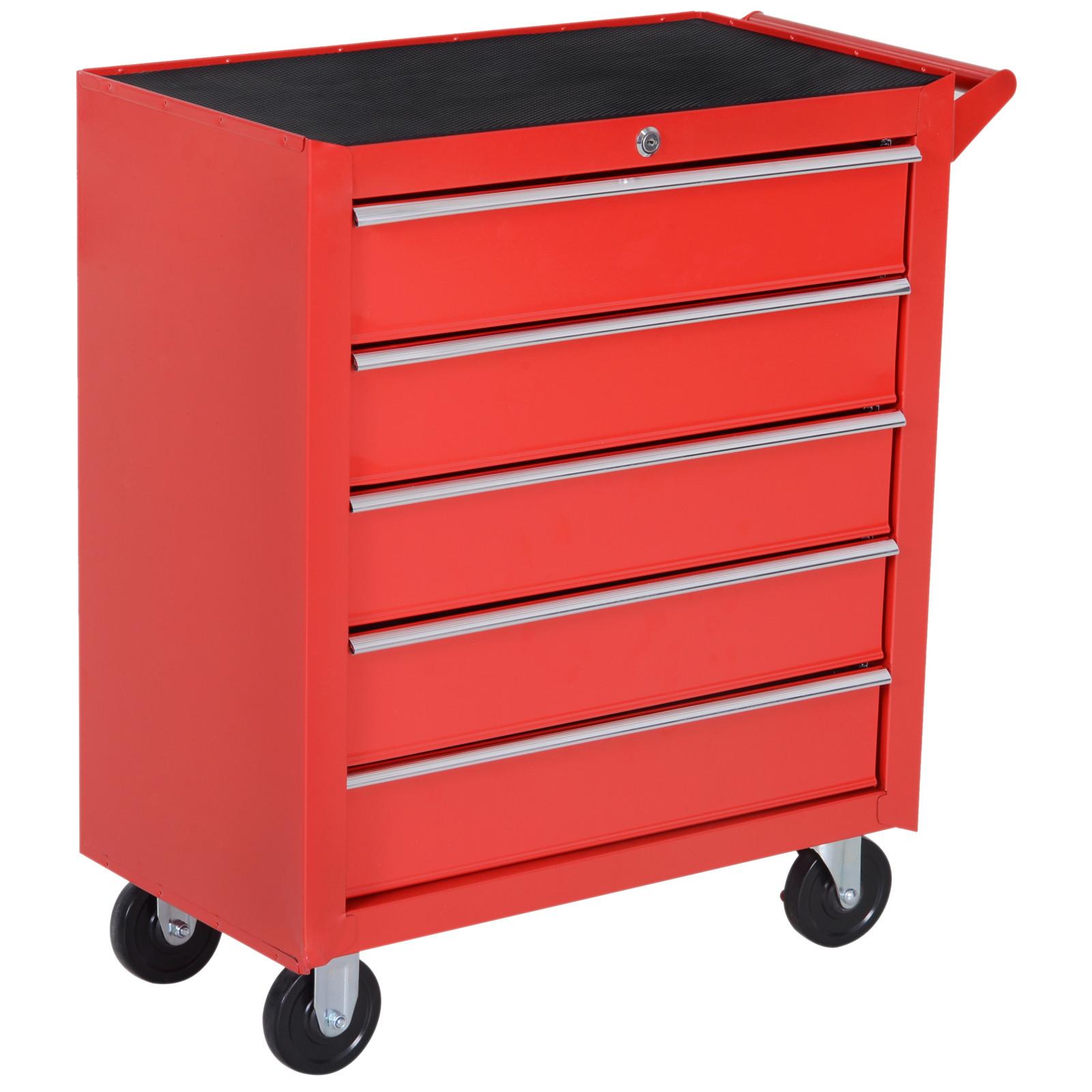 WERKSTATTWAGEN mit Rollen, Stahl, Rot - Rot, Metall (33/75/69cm) - DURHAND