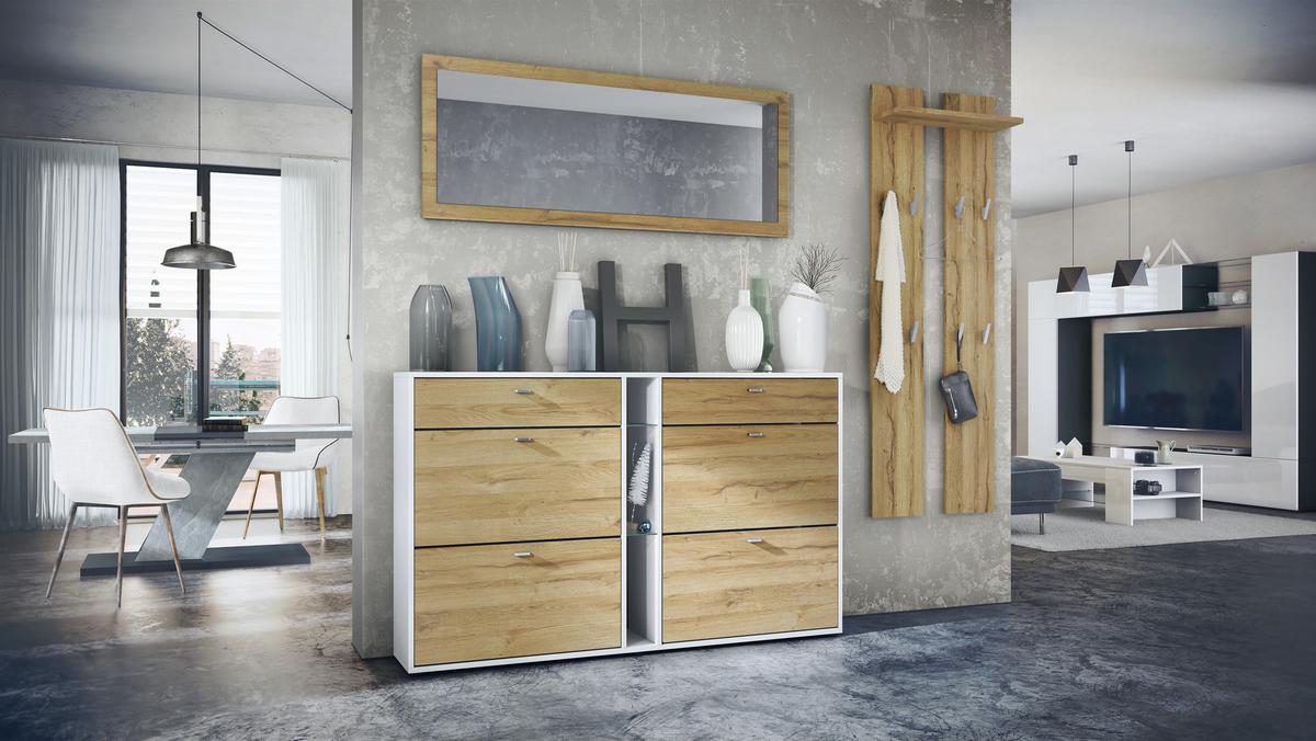 GARDEROBE Orlando Eiche Natur - Eichefarben, Holzwerkstoff (215/210/28cm) - Vladon
