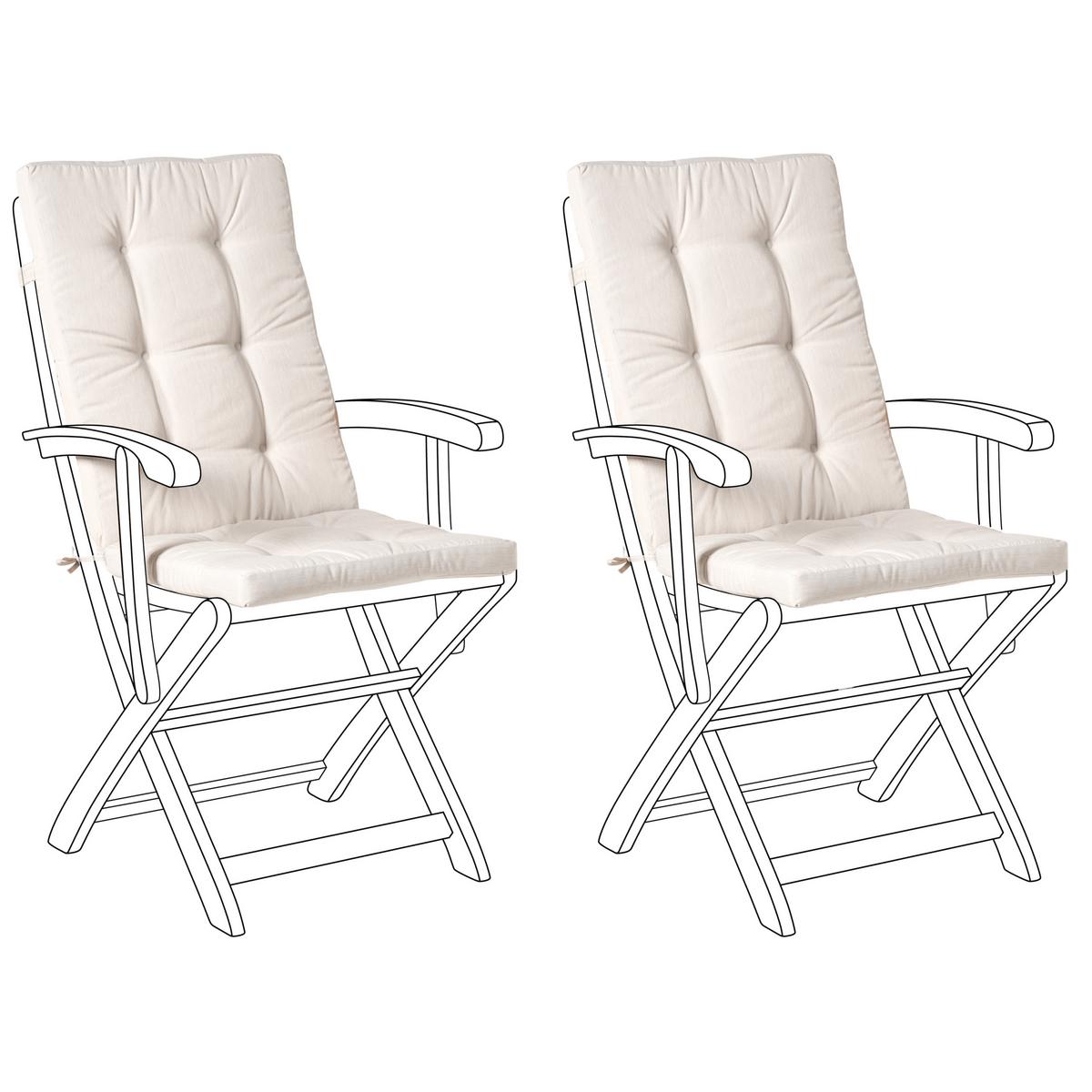 SITZAUFLAGEN 2er-Set Hellbeige 42/95 cm Maui Premium - Beige, Textil (95/5/42cm) - Beliani