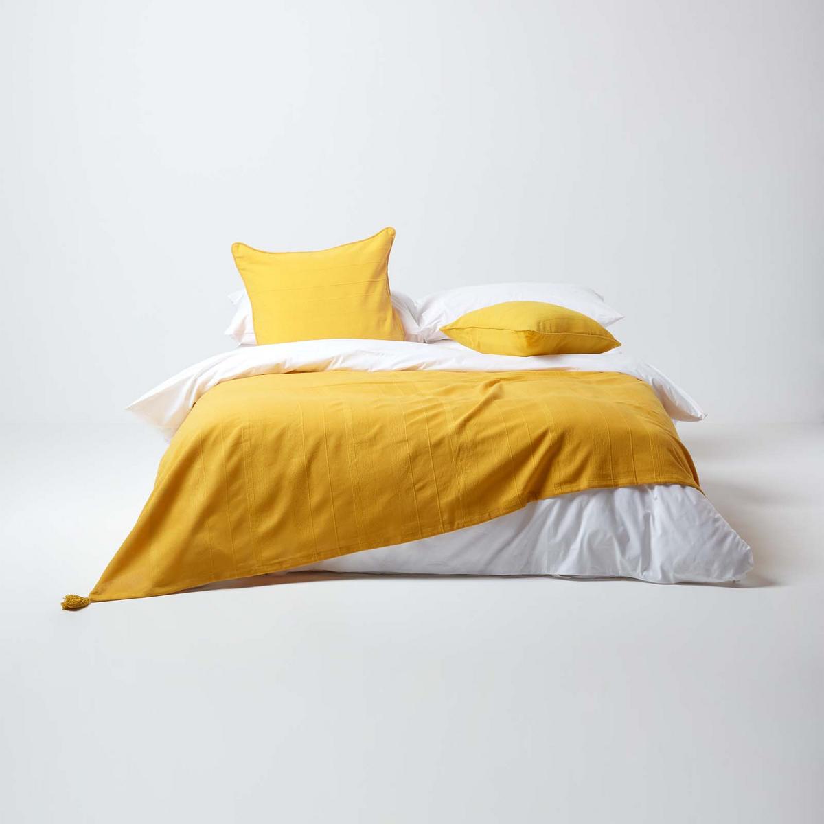 WOHNDECKE Rajput 150/200 cm, 100% Baumwolle - Gelb, Textil (150/200cm) - Homescapes