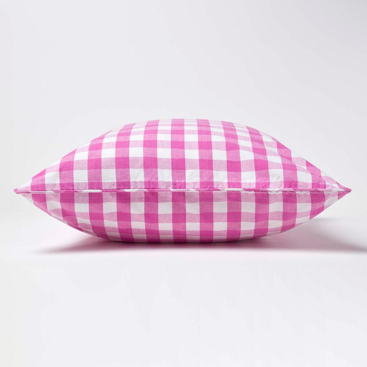 KISSENHÜLLE Karo-Muster 60/60 cm, 100% Baumwolle - Rosa, Textil (60/60cm) - Homescapes