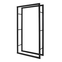 KAMINHOLZREGAL 80x150x25 cm rechteckig Schwarz aus Metall Innen/Außen - Schwarz, Metall (25/150/80cm) - ML-DESIGN