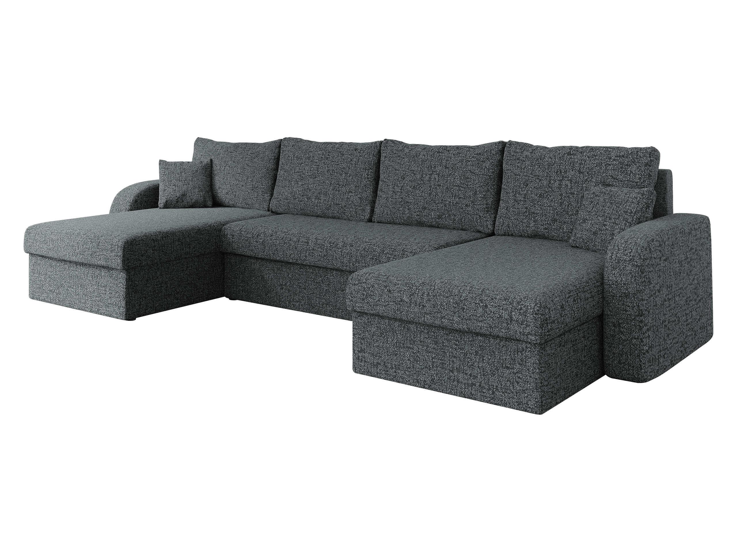 ECKSOFA Kris U Lux - Dunkelgrau/Schwarz, Holz/Kunststoff (304/140cm) - MIRJAN24