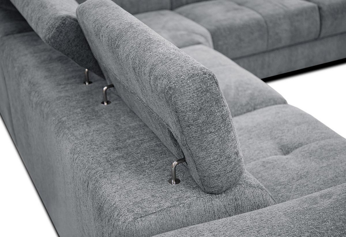 ECKSOFA CALVERA 5-Sitzer, grau - Grau, Holzwerkstoff/Textil (298/239cm) - Wozimo