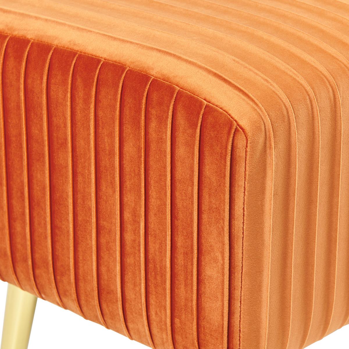 POLSTERBANK Samtstoff Orange Paterson - Orange, Textil (118/42/40cm) - Beliani