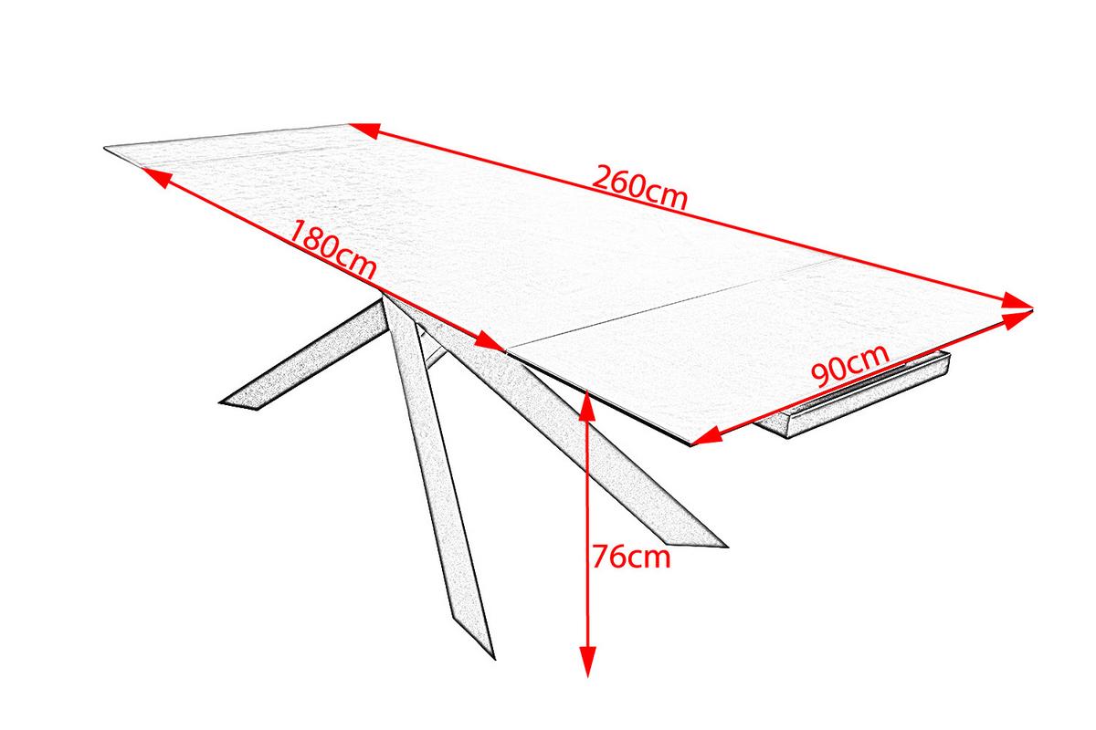 ESSTISCH NOLDOR Grau Glas - Schwarz/Grau, Glas/Metall (90/180/76cm) - KAWOLA