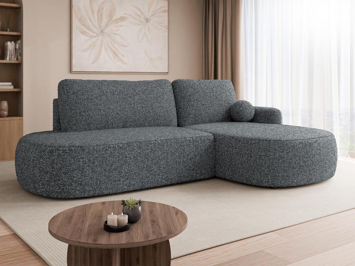 ECKSOFA Loridu O, Seite: Rechts - Dunkelgrau/Schwarz, Holz/Kunststoff (274/174cm) - MIRJAN24