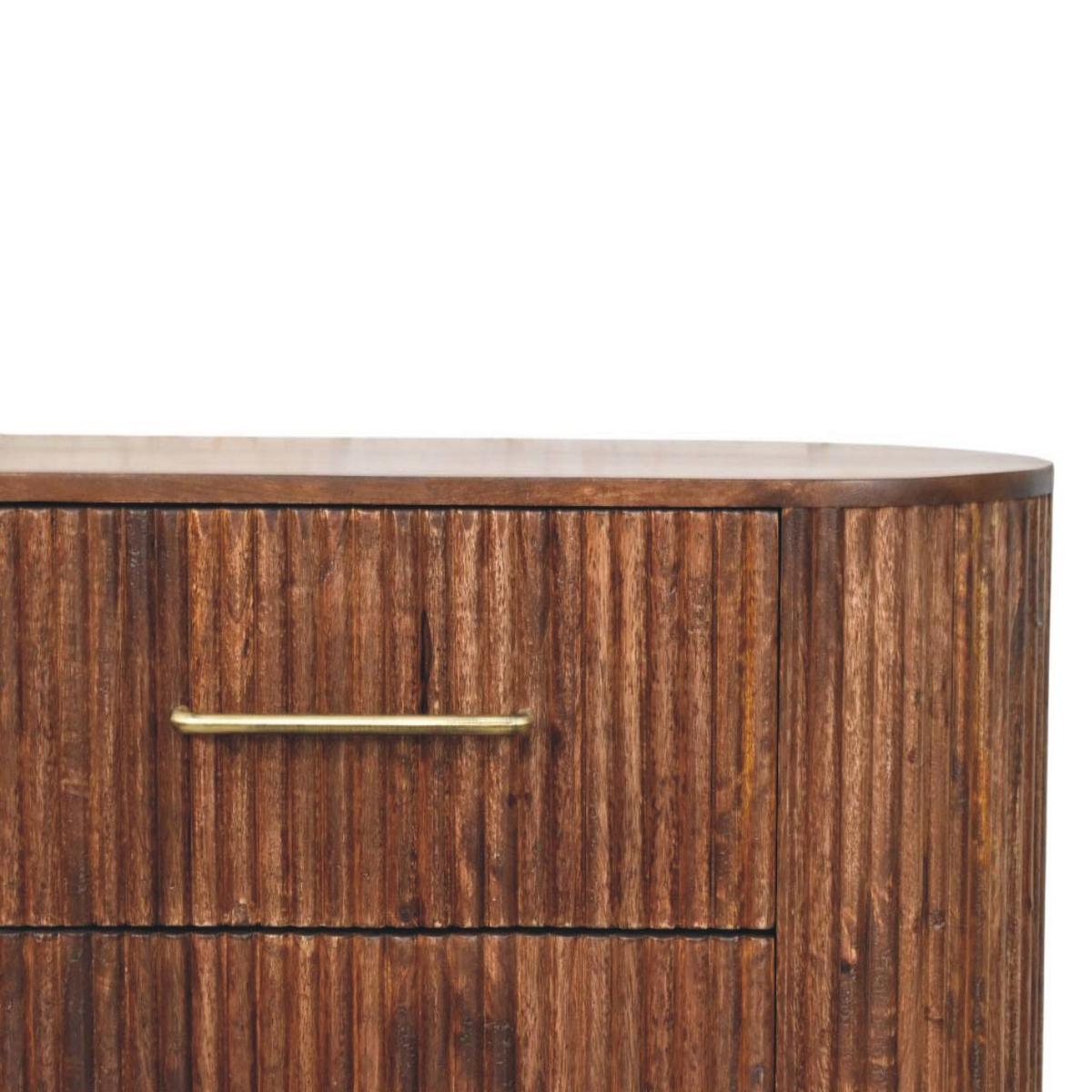 KOMMODE mit Roasted-Almond-Finish, 6 Schubladen, T-Bar-Griffe, geröstetes Braun - Goldfarben/Braun, Holz/Metall (135/79/35cm) - Artisan Furniture