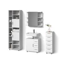 BADMÖBEL-SET Eisak Weiß 4 Teile - Weiß, Holzwerkstoff (60/60/33cm) - Livinity®